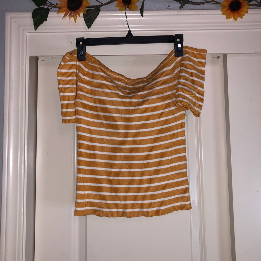 yellow off the shoulder top